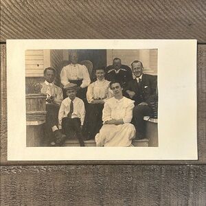 Antique Edwardian Black and White Family Photograph
